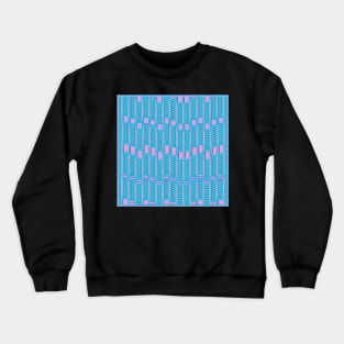 Pretty pink and blue pattern. Abstract geometric design in blue, pink and black with dots. Crewneck Sweatshirt
